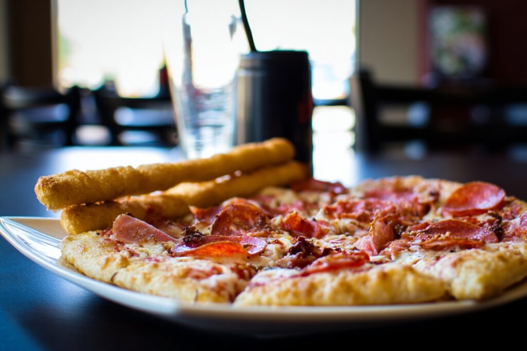 wood fired pizza at one of the best pizza spots on the strip